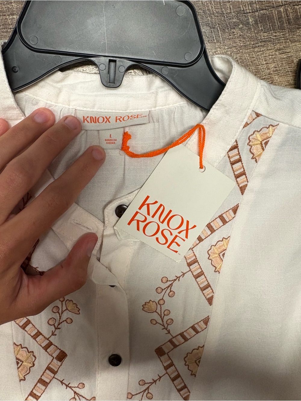 NWT Knox Rose Cotton/Rayon Blend Embroidered Top Size Large - Picture 2 of 5